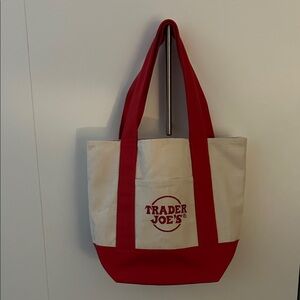 Trader Joe’s Rare Red and Cream Tote Bag